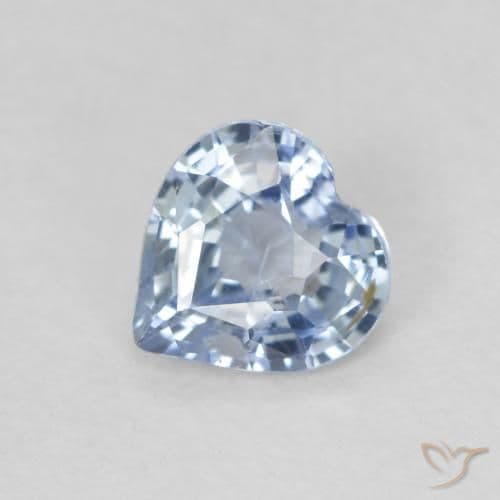 0.48ct Light Sky Blue Sapphire, Heart Shape, 4.9x4.8 mm