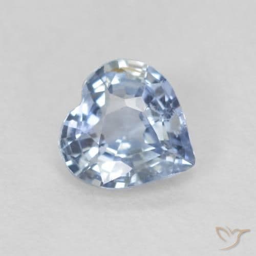 0.48ct Light Sky Blue Sapphire, Heart Shape, 4.9x4.8 mm