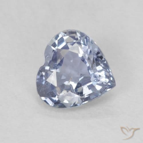 0.68ct Natural Pastel Blue Sapphire, Heart Shape, 5.3x5.2 mm