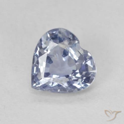 0.55ct Light Violet Blue Sapphire, Heart Shape, 5.2x5.1 mm