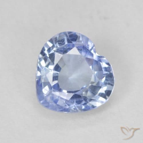 0.69ct Natural Light Blue Sapphire, Heart Shape, 5.4x5.1 mm