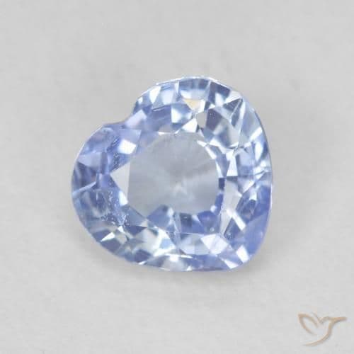 0.68ct Light Violet Blue Sapphire, Heart Shape, 5.4x5.1 mm