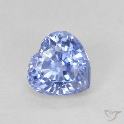 0.64ct Natural Pastel Blue Sapphire, Heart Shape, 4.9x4.8 mm