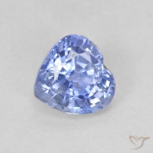 0.64ct Natural Pastel Blue Sapphire, Heart Shape, 4.9x4.8 mm