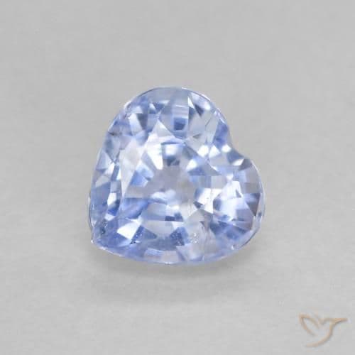0.62ct Natural Light Blue Sapphire, Heart Shape, 4.7x4.6 mm