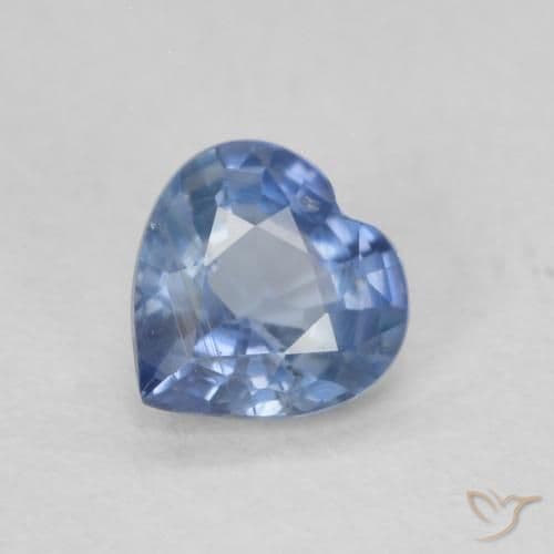 0.49ct Very Light Blue Sapphire, Heart Shape, 4.9x4.9 mm
