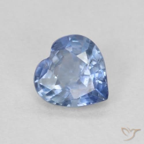 0.49ct Very Light Blue Sapphire, Heart Shape, 4.9x4.9 mm