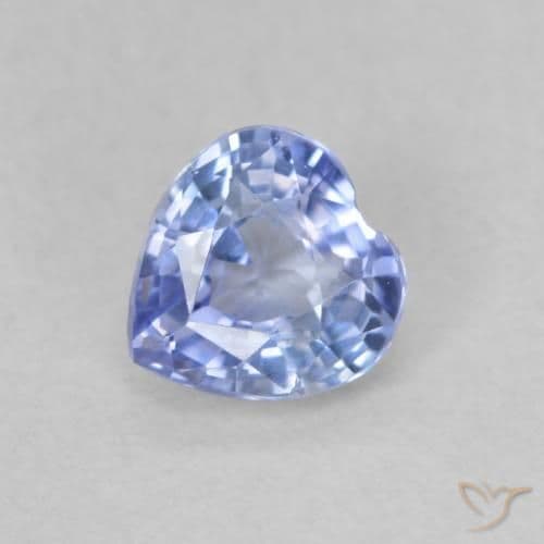 0.59ct Natural Pastel Blue Sapphire, Heart Shape, 4.9x4.7 mm