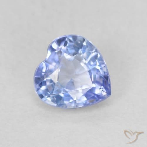 0.59ct Natural Pastel Blue Sapphire, Heart Shape, 4.9x4.7 mm
