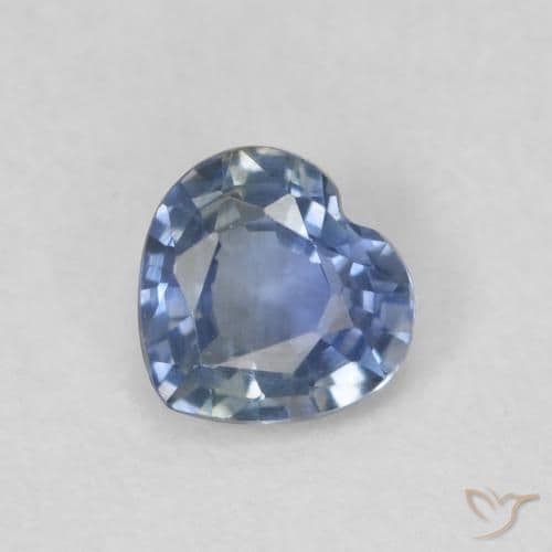 0.51ct Natural Pastel Blue Sapphire, Heart Shape, 4.6x4.6 mm