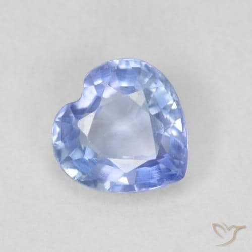 0.58ct Natural Pastel Blue Sapphire, Heart Shape, 5.1x5.1 mm