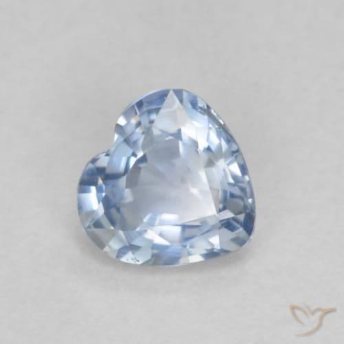 0.52ct Natural Light Blue Sapphire, Heart Shape, 4.9x4.8 mm