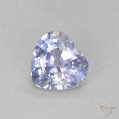 0.51ct Natural Pastel Blue Sapphire, Heart Shape, 4.6x4.6 mm