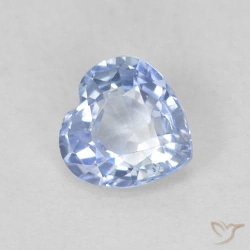 0.57ct Light Baby Blue Sapphire, Heart Shape, 4.9x4.9 mm