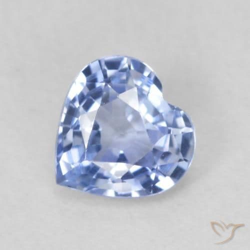 0.69ct Natural Light Blue Sapphire, Heart Shape, 5.4x5.1 mm