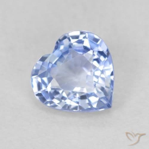 0.67ct Natural Light Blue Sapphire, Heart Shape, 5.4x5.3 mm