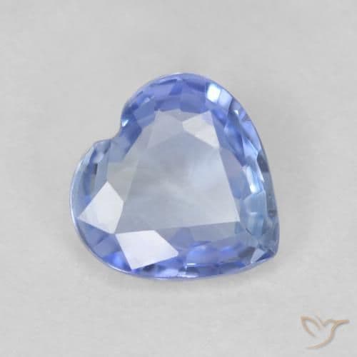 0.62ct Natural Light Blue Sapphire, Heart Shape, 5.5x2.3 mm