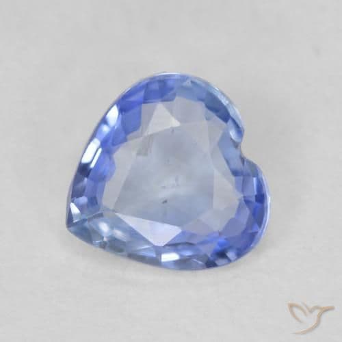 0.62ct Natural Light Blue Sapphire, Heart Shape, 5.5x2.3 mm