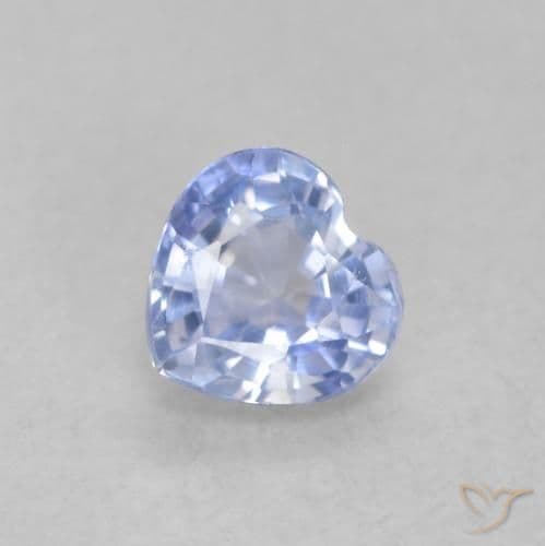 0.47ct Light Purplish Blue Sapphire, Heart Shape, 4.6x4.5 mm