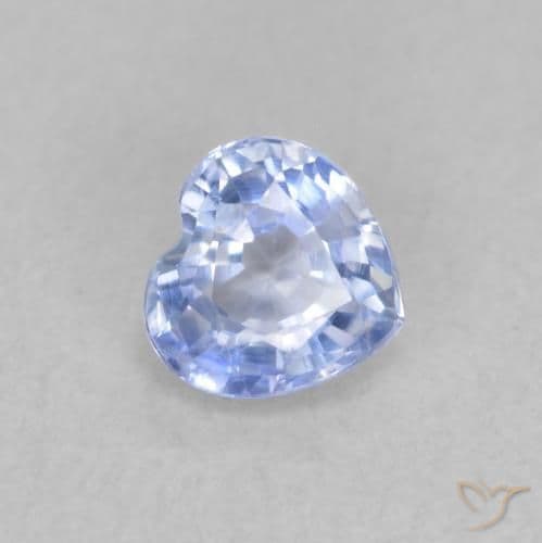 0.54ct Natural Pastel Blue Sapphire, Heart Shape, 4.7x4.5 mm