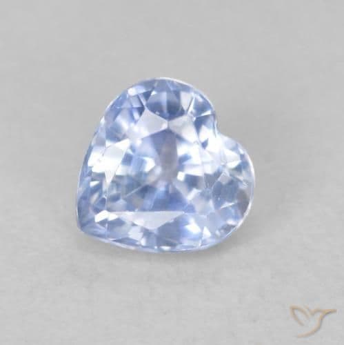 0.71ct Natural Pastel Blue Sapphire, Heart Shape, 5.1x5 mm