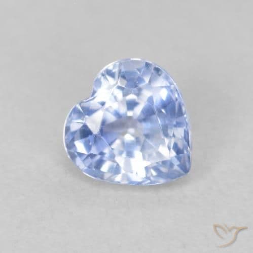0.71ct Natural Pastel Blue Sapphire, Heart Shape, 5.1x5 mm