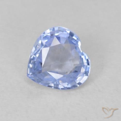 0.61ct Natural Pastel Blue Sapphire, Heart Shape, 5.2x5.1 mm