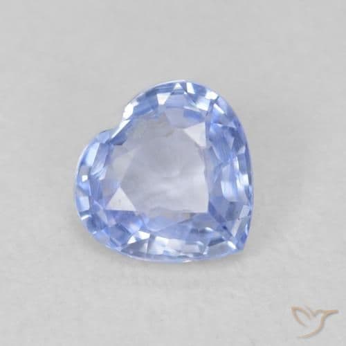 0.61ct Natural Pastel Blue Sapphire, Heart Shape, 5.2x5.1 mm