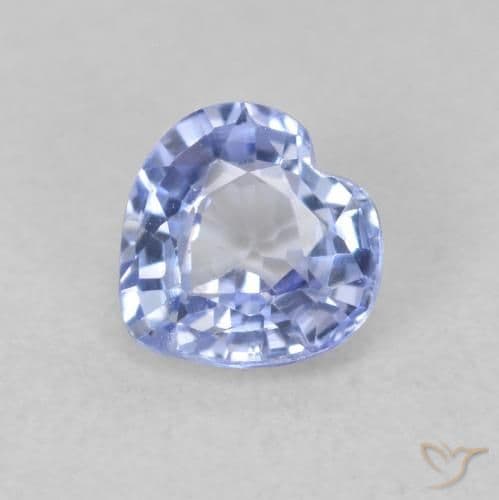 0.77ct Natural Pastel Blue Sapphire, Heart Shape, 5.4x5.3 mm