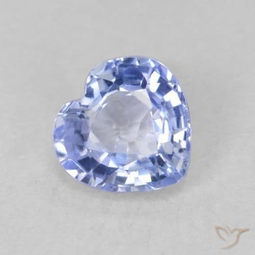 0.77ct Natural Pastel Blue Sapphire, Heart Shape, 5.4x5.3 mm