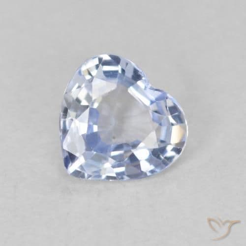 0.51ct Natural Light Blue Sapphire, Heart Shape, 5.2x5 mm