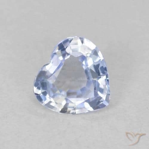0.51ct Natural Light Blue Sapphire, Heart Shape, 5.2x5 mm
