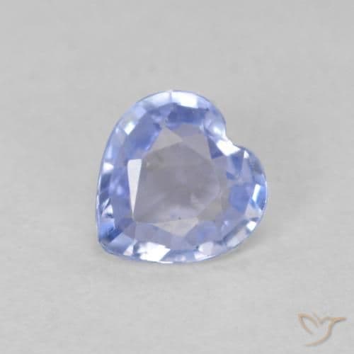 0.42ct Natural Pastel Blue Sapphire, Heart Shape, 4.8x4.8 mm