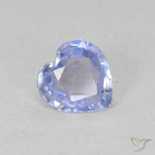 0.42ct Natural Pastel Blue Sapphire, Heart Shape, 4.8x4.8 mm