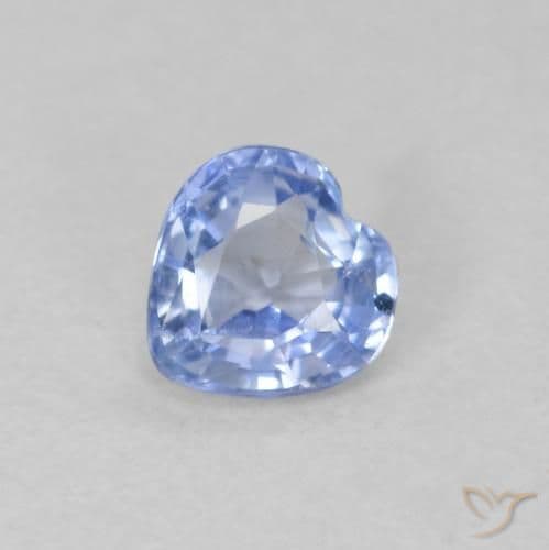 0.47ct Light Purplish Blue Sapphire, Heart Shape, 4.6x4.5 mm