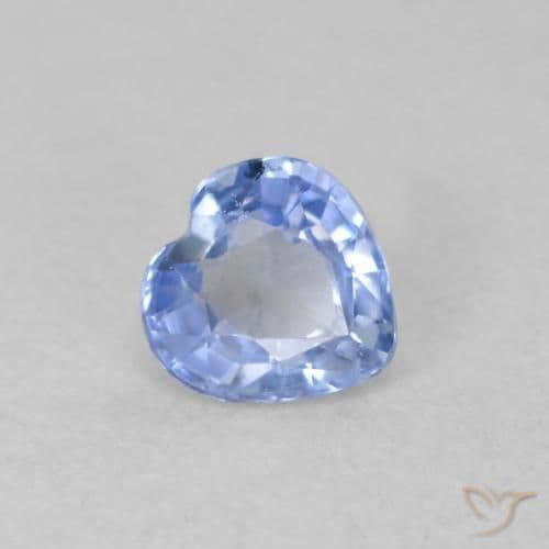 0.44ct Natural Pastel Blue Sapphire, Heart Shape, 4.6x4.6 mm