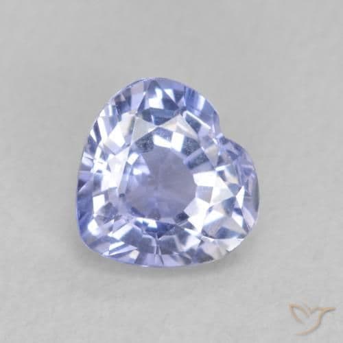 0.76ct Light Purplish Blue Sapphire, Heart Shape, 5.5x5.2 mm