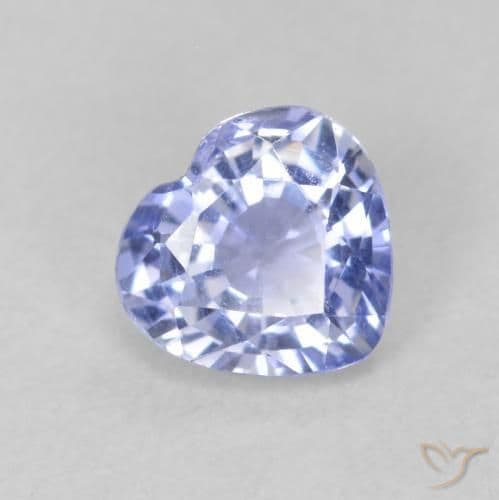 0.76ct Light Purplish Blue Sapphire, Heart Shape, 5.5x5.2 mm