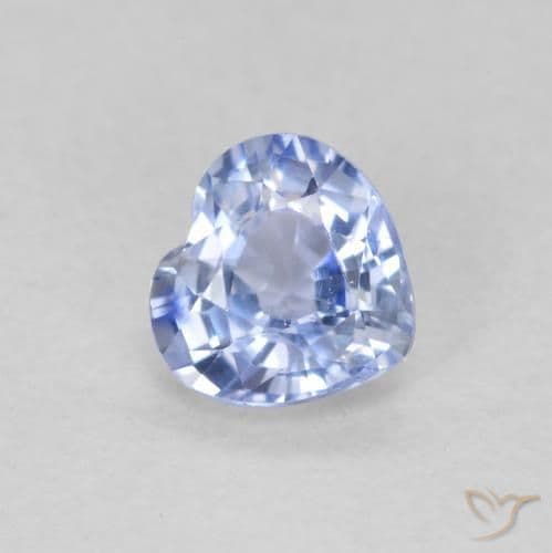 0.55ct Natural Light Blue Sapphire, Heart Shape, 4.9x4.7 mm
