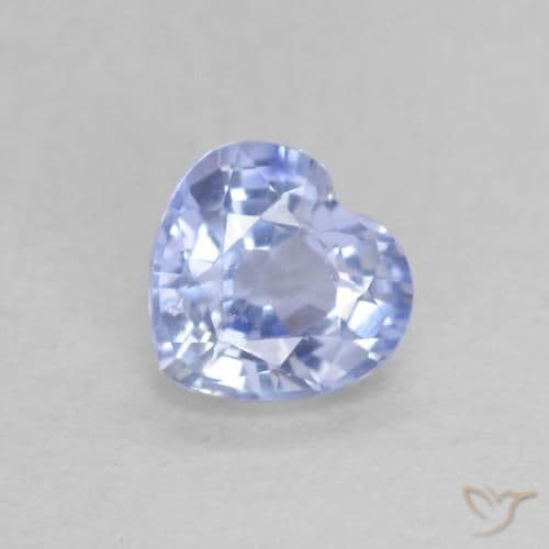 0.55ct Natural Light Blue Sapphire, Heart Shape, 4.9x4.7 mm