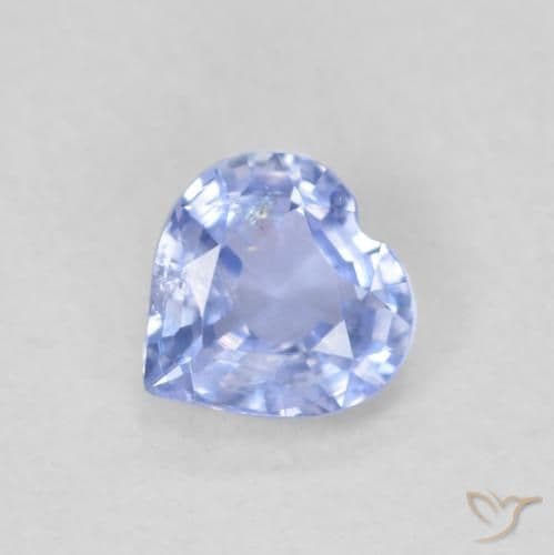 0.49ct Natural Light Blue Sapphire, Heart Shape, 4.9x4.9 mm