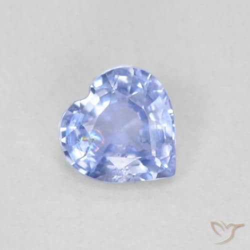 0.49ct Natural Light Blue Sapphire, Heart Shape, 4.9x4.9 mm