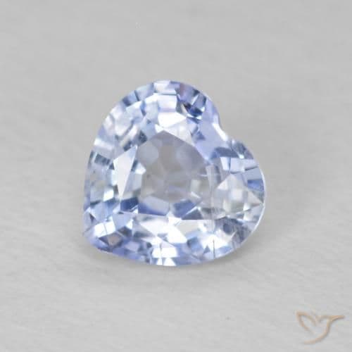 0.63ct Natural Pastel Blue Sapphire, Heart Shape, 5.2x5.1 mm