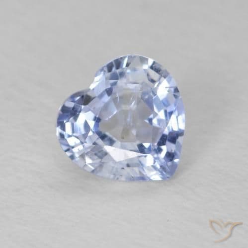 0.63ct Natural Pastel Blue Sapphire, Heart Shape, 5.2x5.1 mm