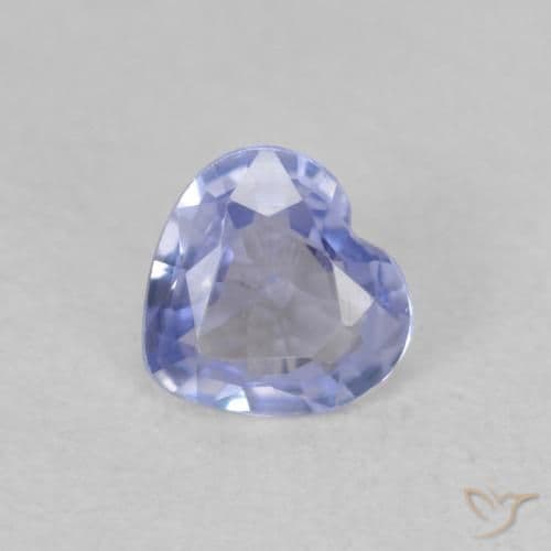 0.43ct Light Purplish Blue Sapphire, Heart Shape, 5x4.8 mm