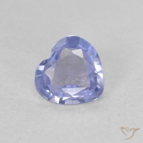 0.43ct Light Purplish Blue Sapphire, Heart Shape, 5x4.8 mm