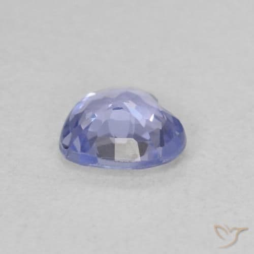0.43ct Light Purplish Blue Sapphire, Heart Shape, 5x4.8 mm