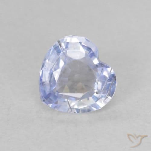 0.62ct Light Purplish Blue Sapphire, Heart Shape, 5.2x5 mm