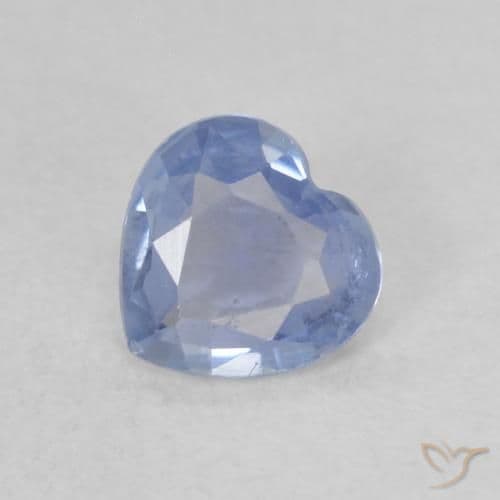 0.48ct Light Baby Blue Sapphire, Heart Shape, 5.3x5.1 mm