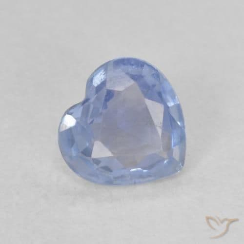 0.48ct Light Baby Blue Sapphire, Heart Shape, 5.3x5.1 mm